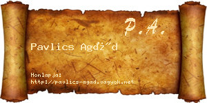 Pavlics Agád névjegykártya